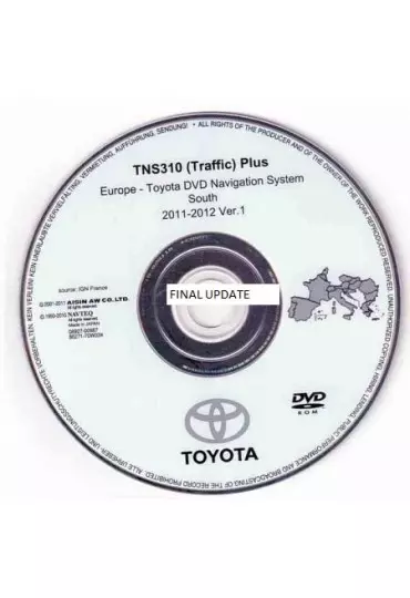 DVD GPS Toyota Lexus 2011 2012 E03 GEN1 PZ445-X01EU-11 TNS300/310 navigation Europe